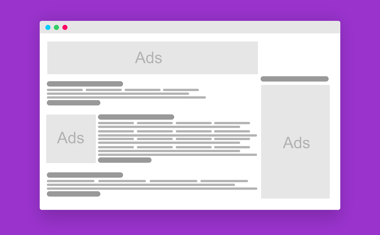 Website content layout example